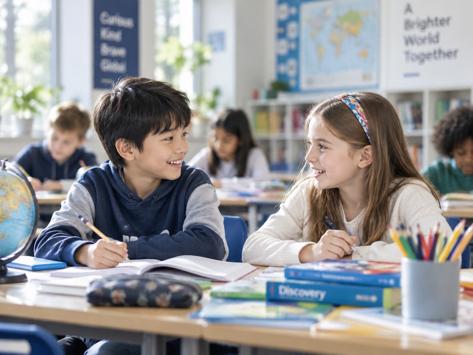 Primary students learning together