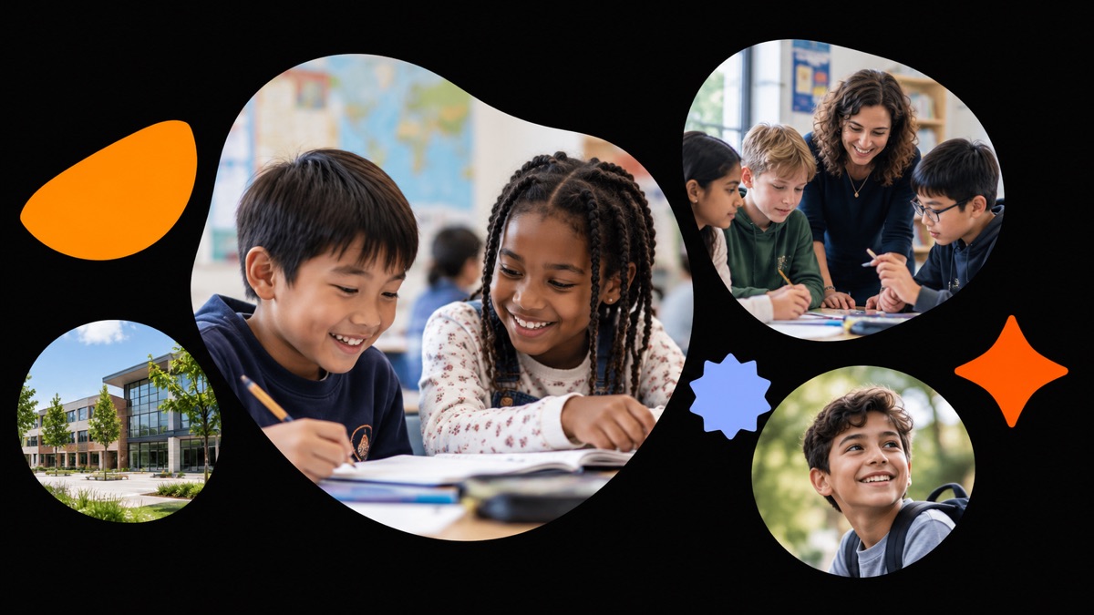 Primary students working together
